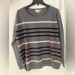 Label & Thread 100% Cashmere Scoop Neck Gray Sweater Size Medium